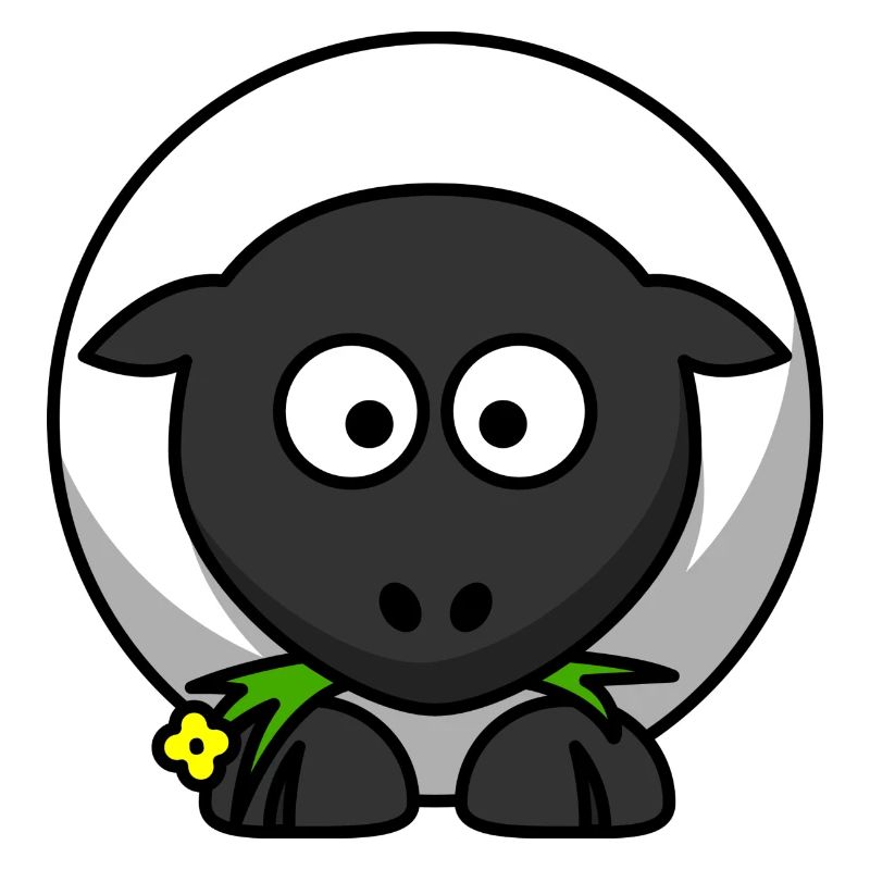 Dessin animé de mouton de nuit au clair de lune