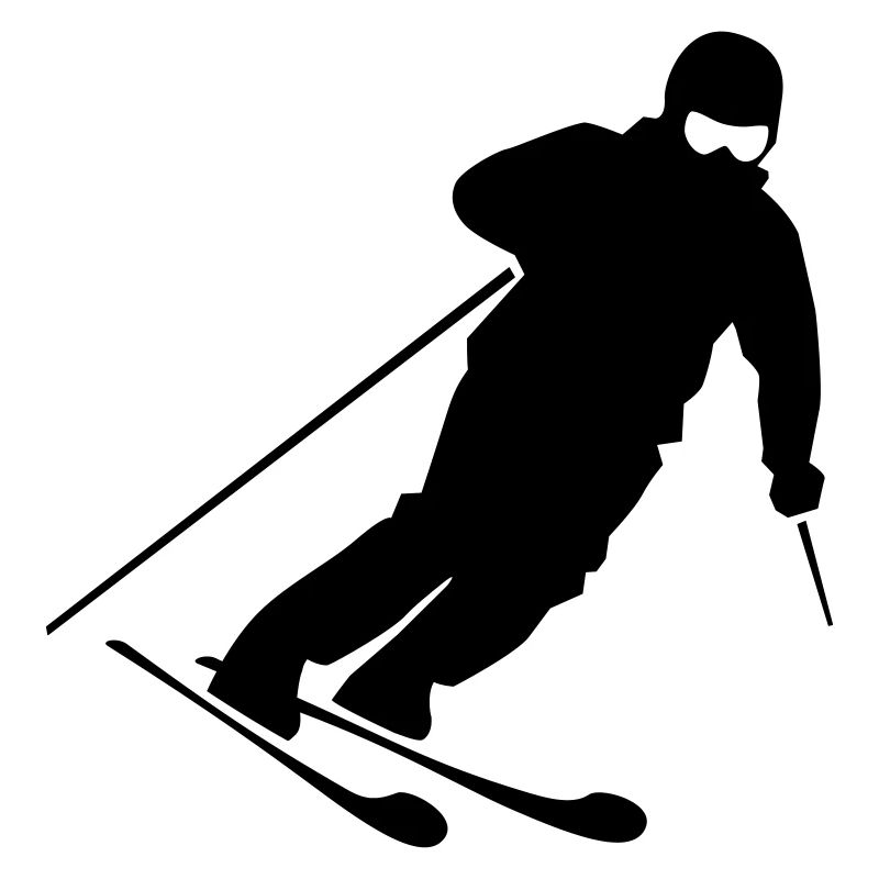Skifahrer Action Silhouette