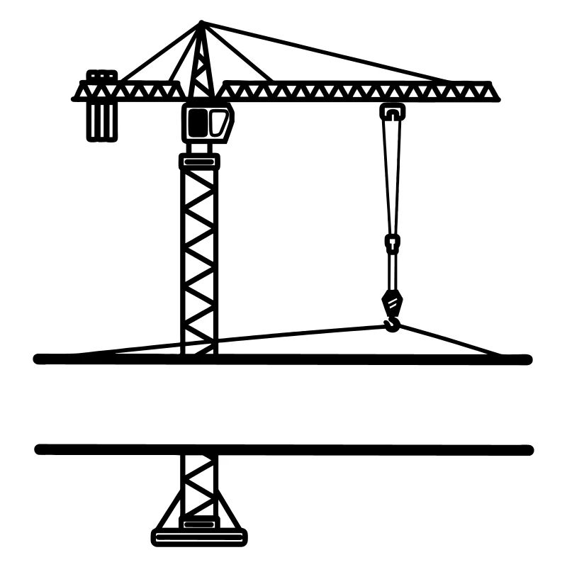 Construction crane with banner