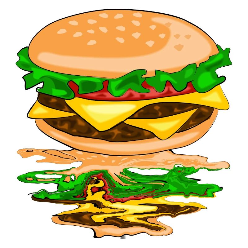 Hamburger with a reflection