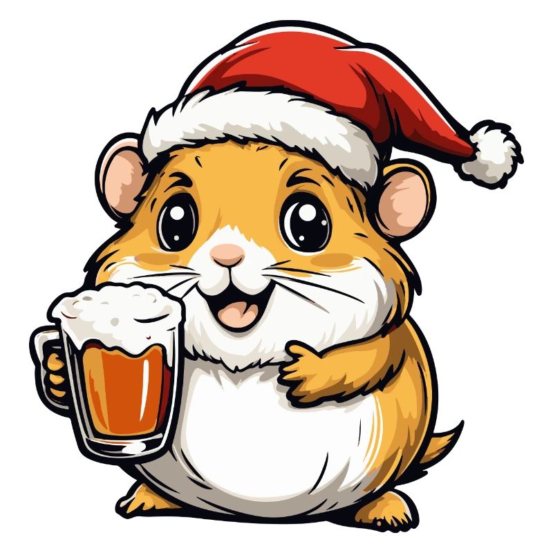 Hamster Weihnachten Bier