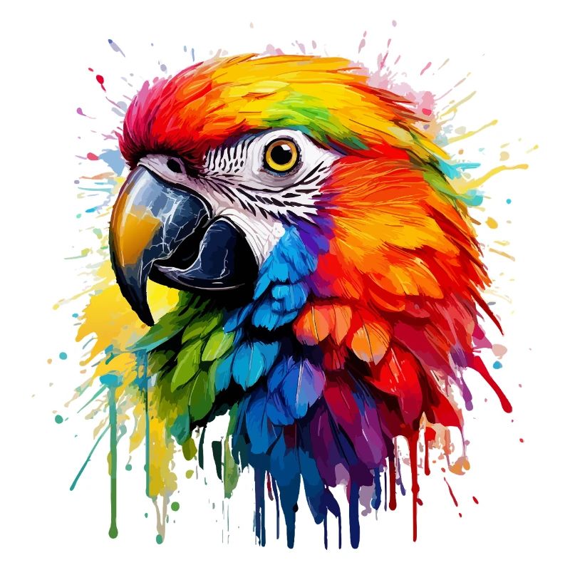 Éclaboussure colorée de perroquet paradisique