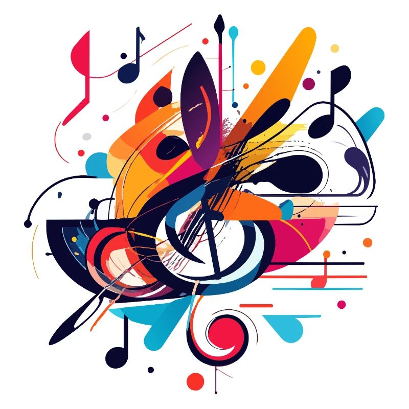 Notes de clé de musique signes de couleur