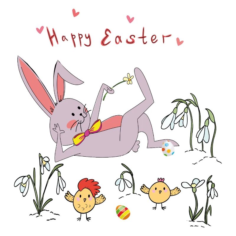 Easter bunny with chicks