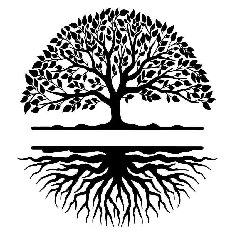 Arbre avec racines bannière petite bannière