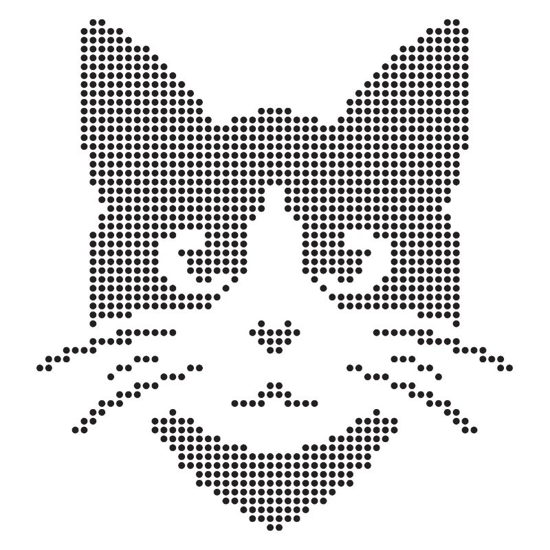 Gepunktete Katzengesicht-Silhouette