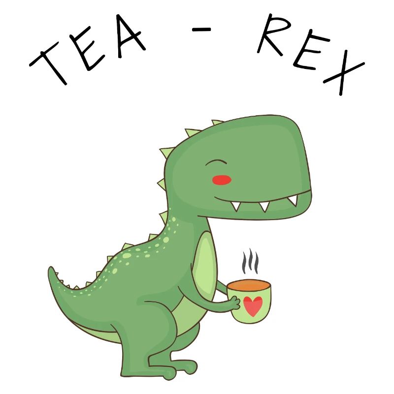 Funny T-Rex Tea Time