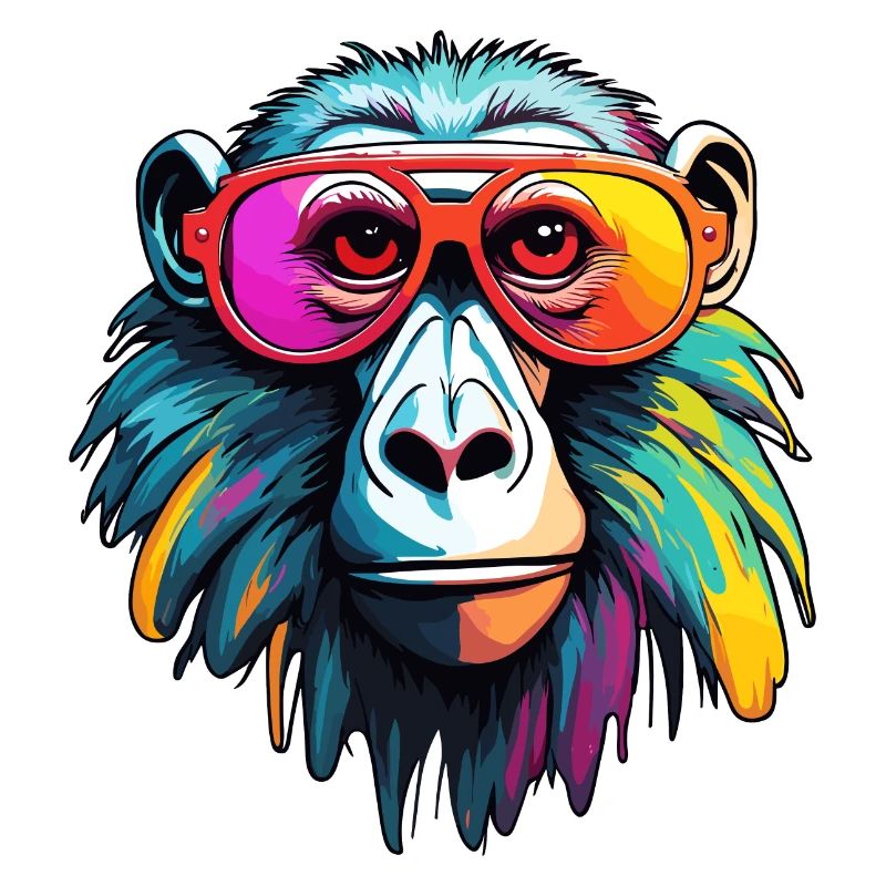 Affe / Tier / Zoo / Babian / Wild / Comic