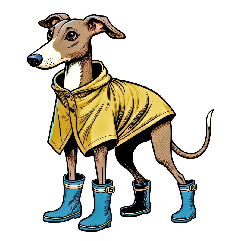Whippet en imperméable