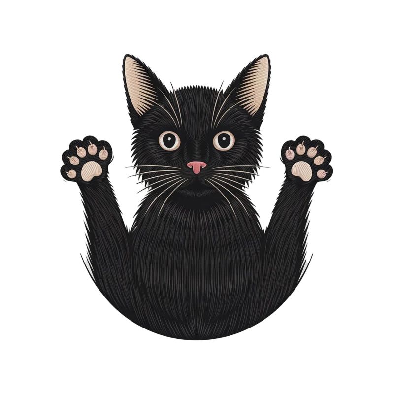 Mit Faden bestickte Katze