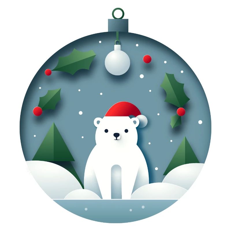 Eisbär in Weihnachtskugel