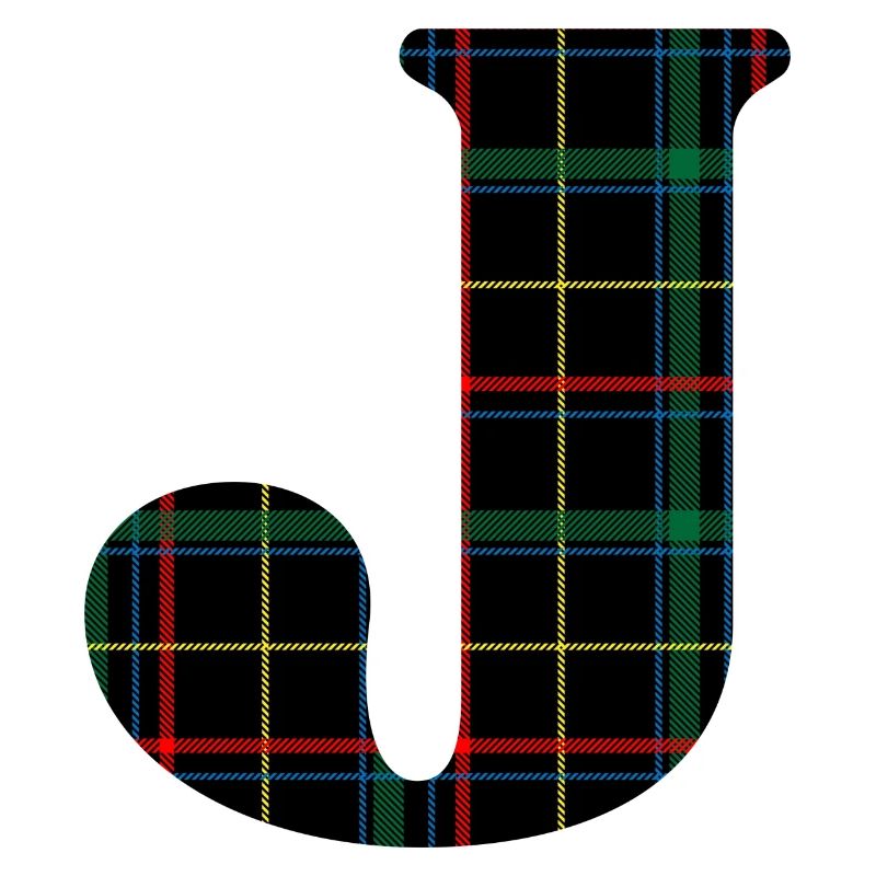 Monogrammierter schottischer Tartan j