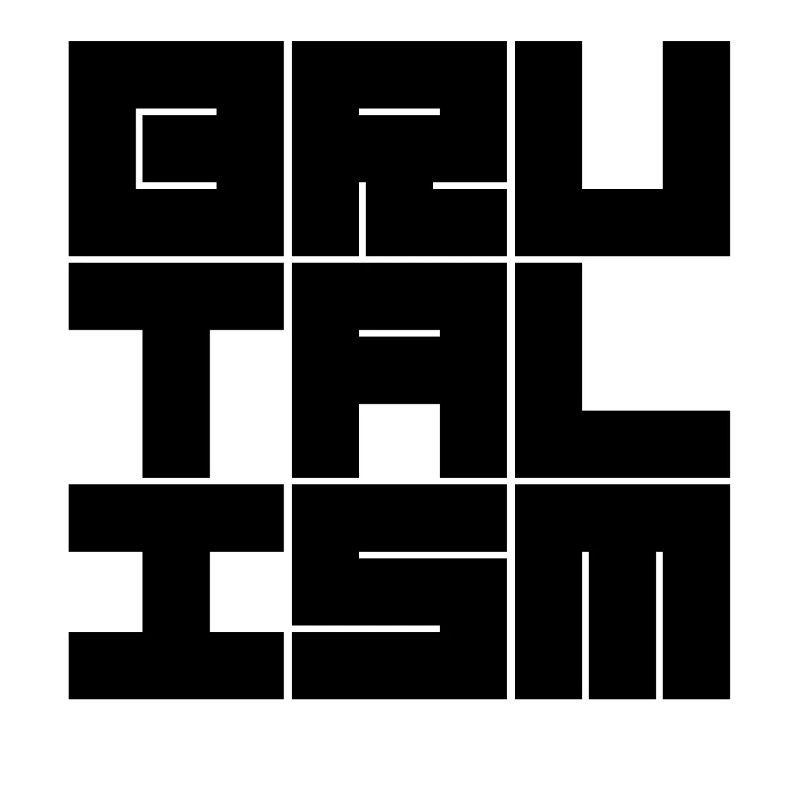 Brutalismus-Logodesign mit geometrischer Typografie
