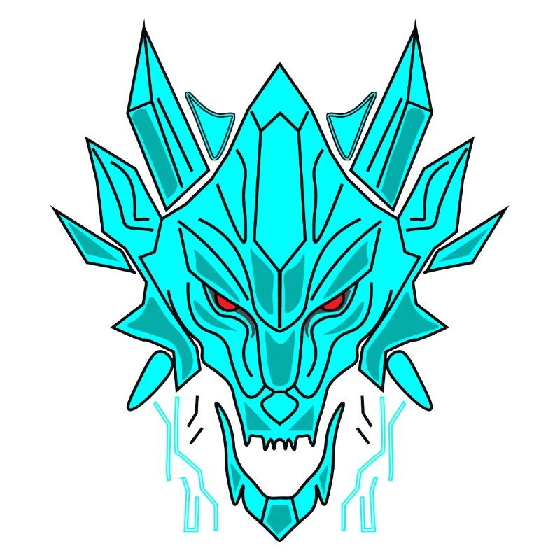 Geometrischer Eisdrache Kopf