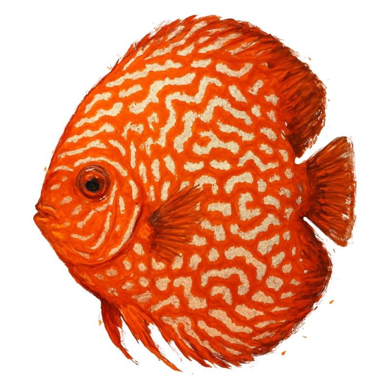 Poisson Discus Orange Aquarium Amazonie
