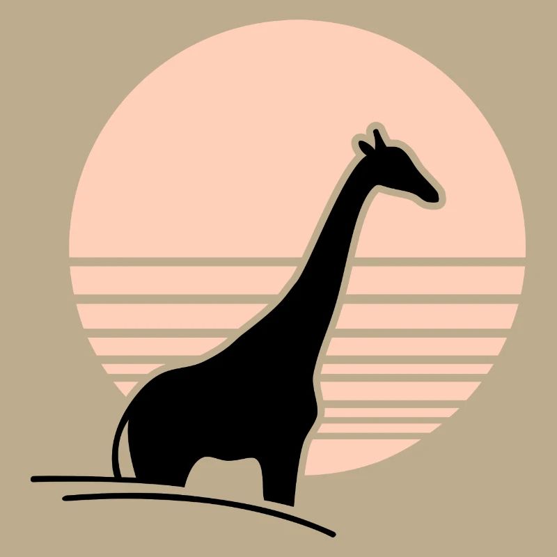 Girafe devant le soleil