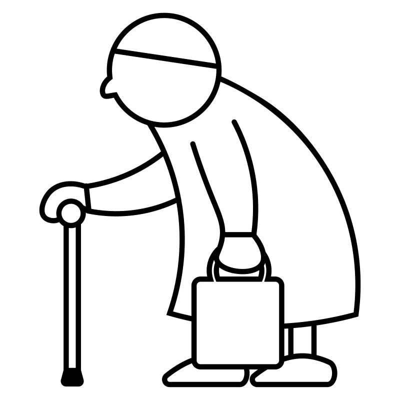 Alte Dame mit Einkaufstasche