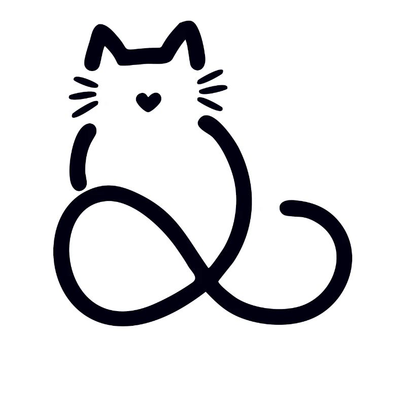 infinite love heart shape cat