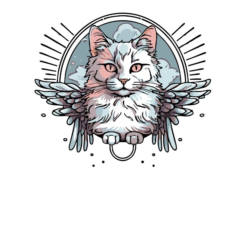 white cat with wings