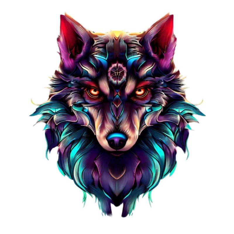 Wolfskopf Synthwave Wolf