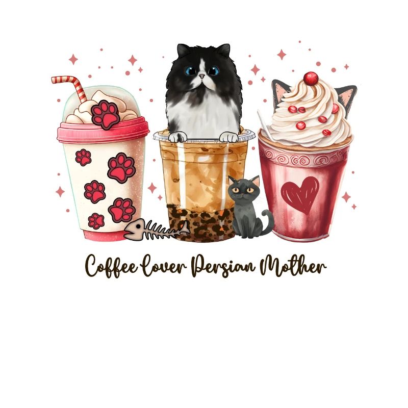 Mignon petit café et mes tasses à café de chat persan