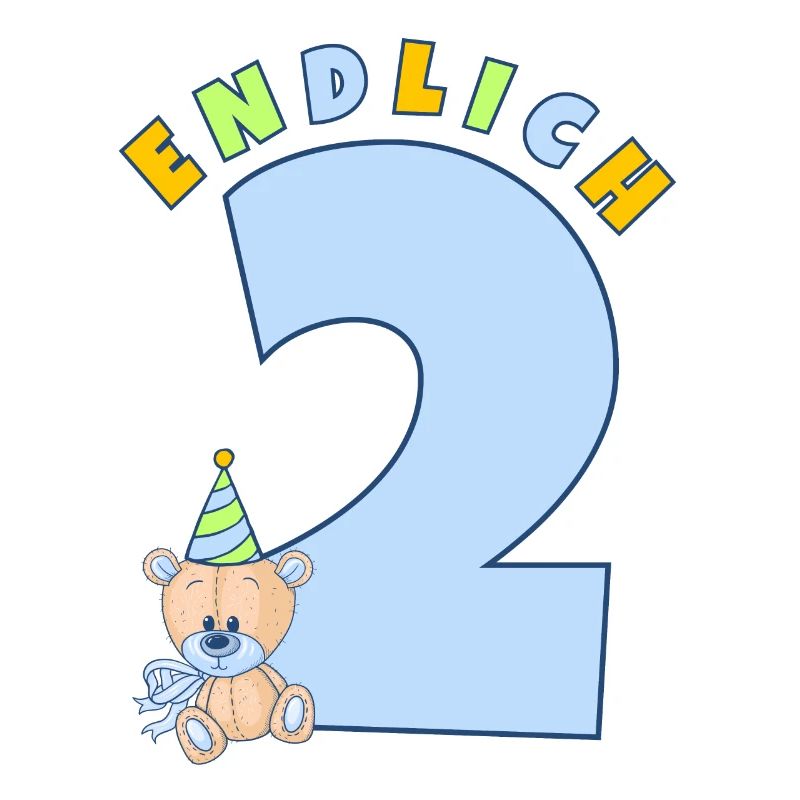ENDLICH 2 Zweiter Geburtstag Kindergeburtstag Bär