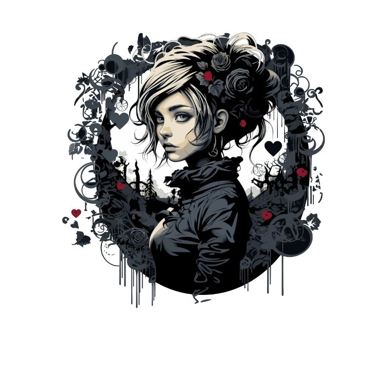 Pretty gothic emo girl