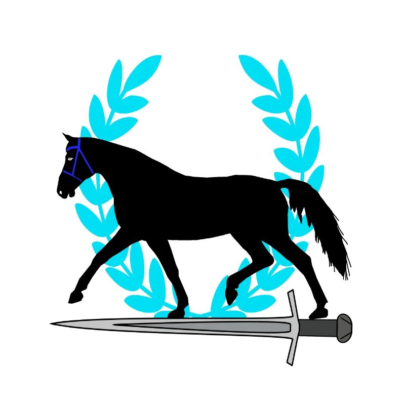 Pferd Schwert Lorbeerkranz Geschenkidee Held