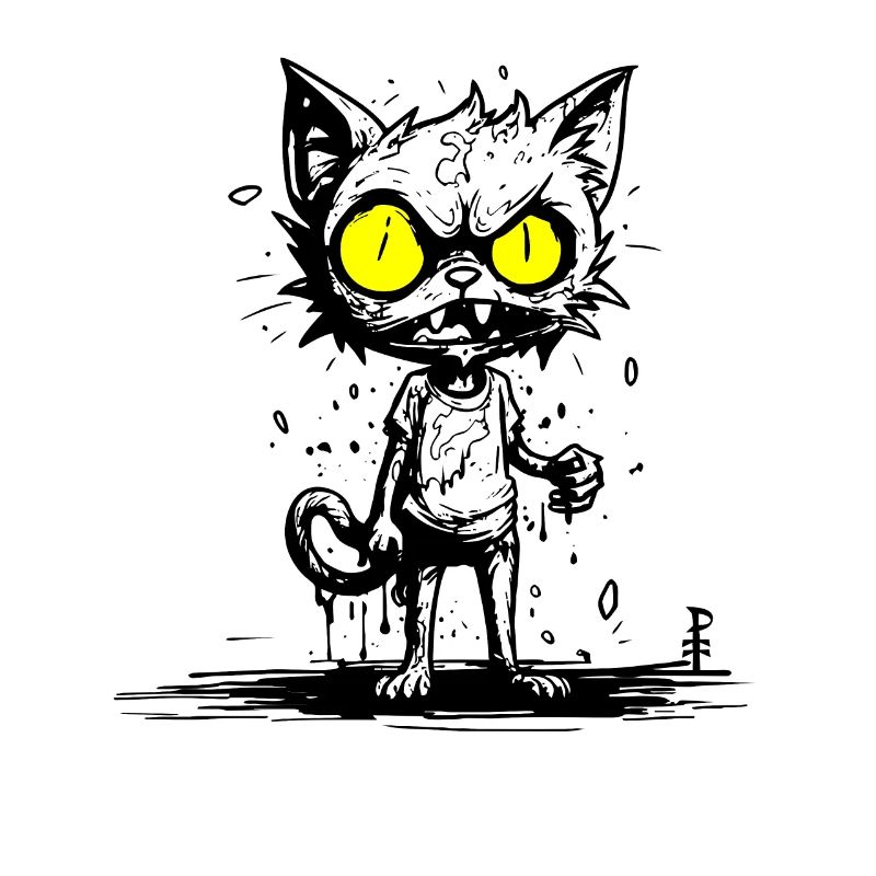Horrible Horror Zombie Cat