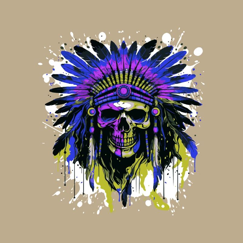Apache Totenkopf Indianer Bunt