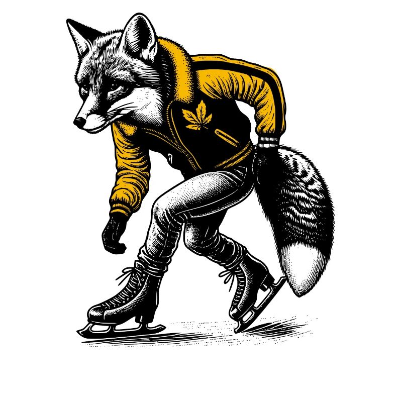 Ice skating fox