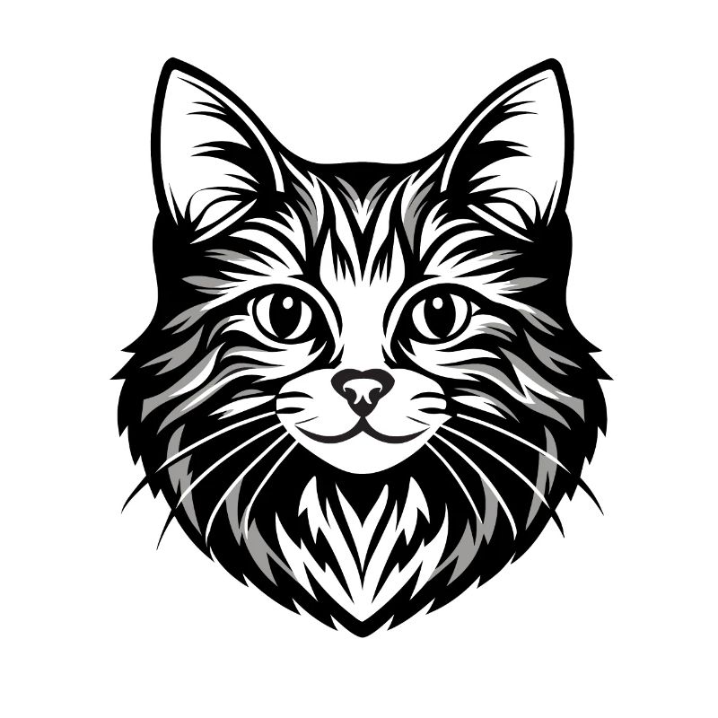 Illustration complexe de visage de chat