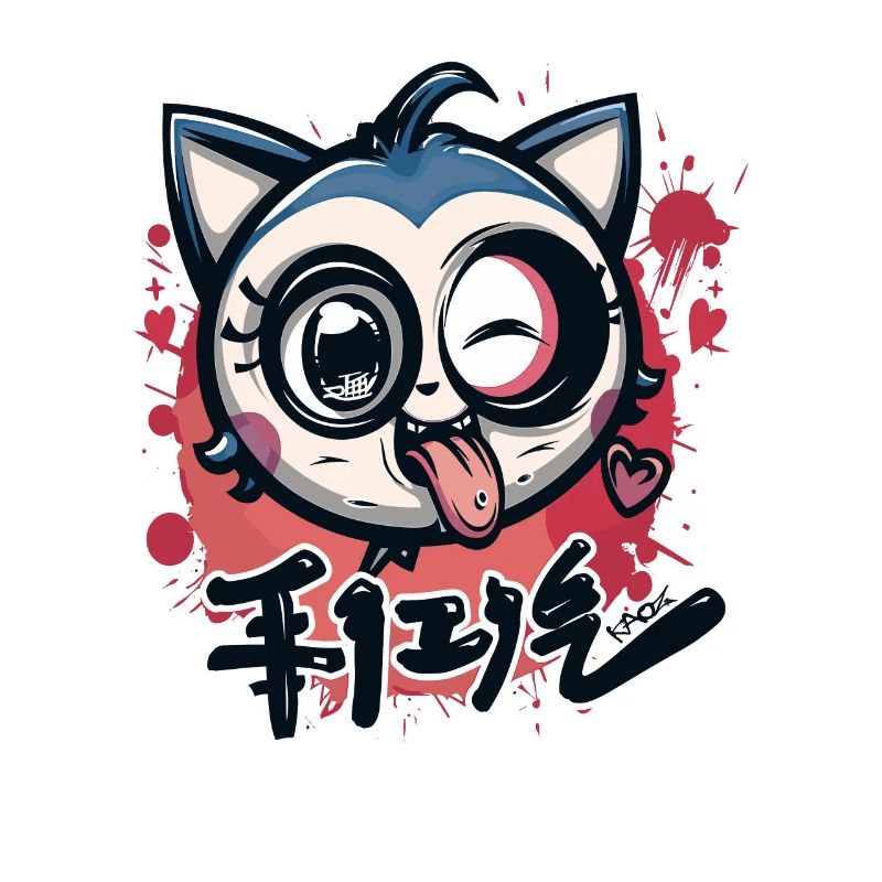 Graffiti Wall Japan Anime: Naughty Cat