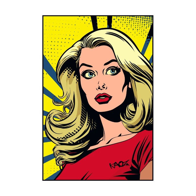 Pop Art Comic einer blonden Frau