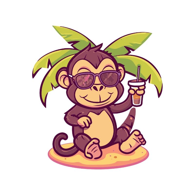Monkey Summer Beach Vacation