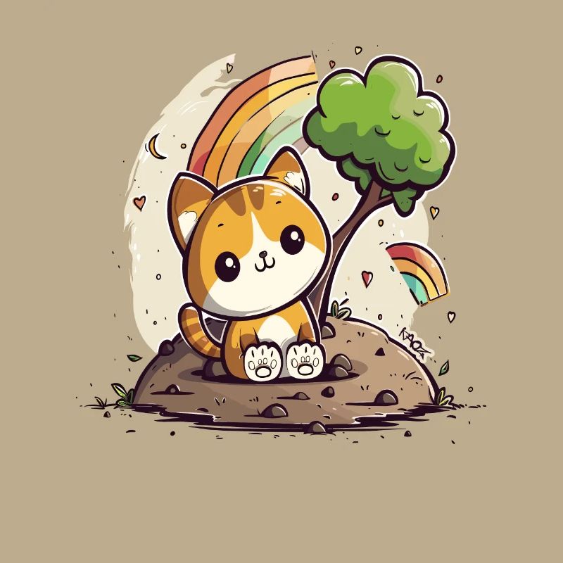 Cute Rainbow Kitten Cat