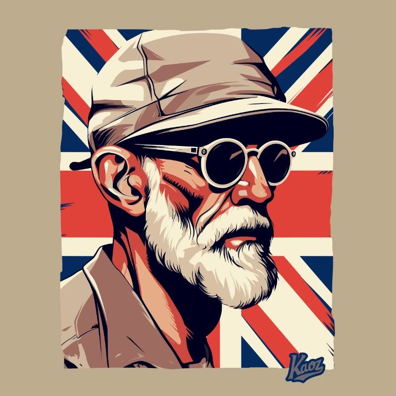 British Old Guy and British Flag