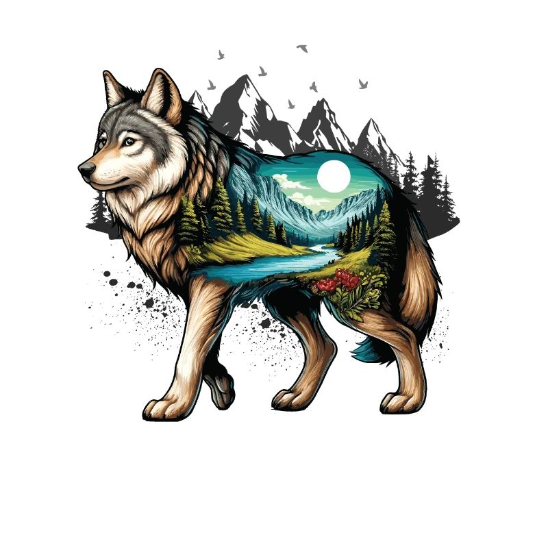 Wilderness Inside the Bear Retro Vintage