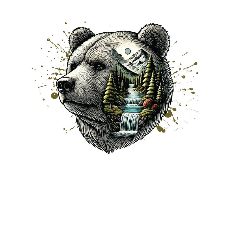 Wilderness Inside the Bear Retro Vintage