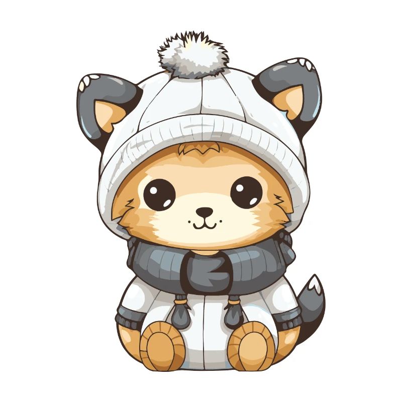 Fuchs Winter Comic Niedlich