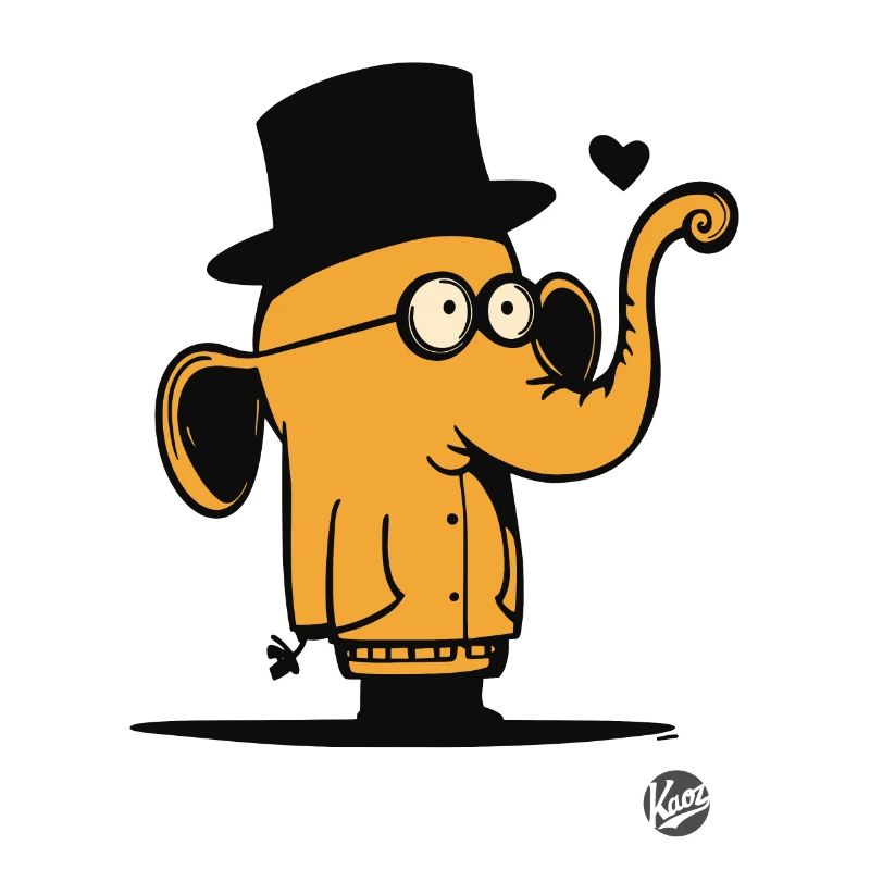 Conception mignonne d’éléphant de dessin animé orange