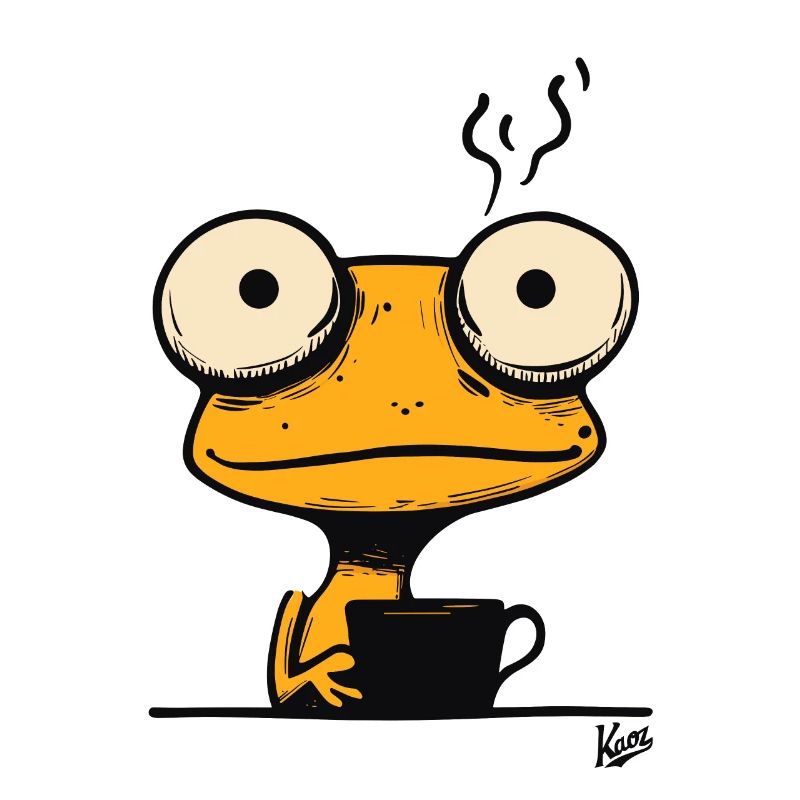 Drôle de grenouille gecko café du lundi matin