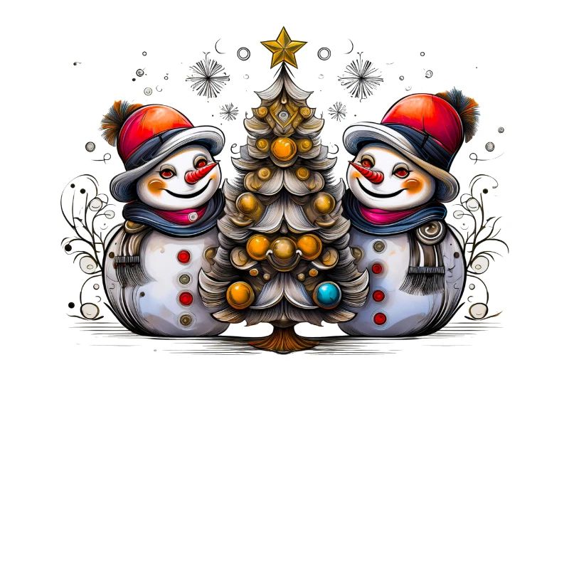 Bunte Schneemänner Moderne Malerei