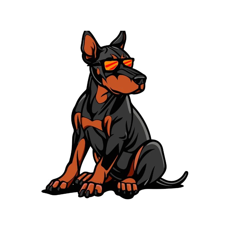 Dobermann Hund Comic Cool