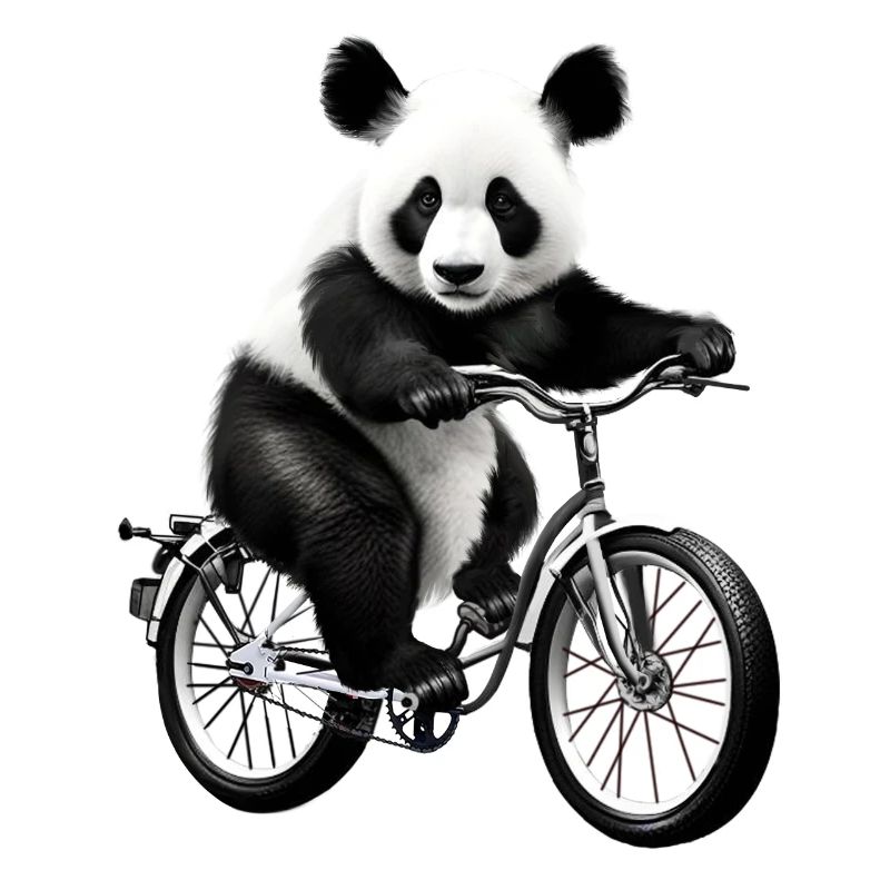 Panda on a bike