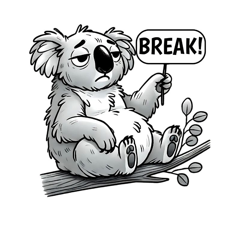 Koala temps de pause drôle détente design