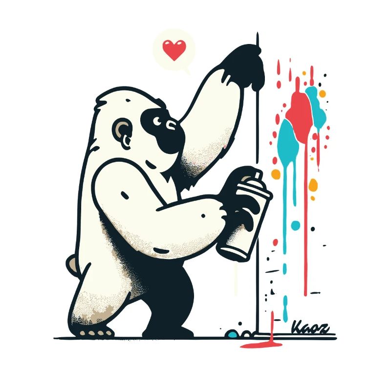 Graffiti-Gorilla mit Spraydose