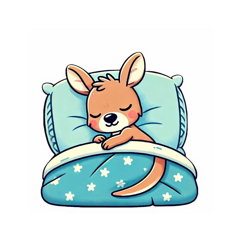 Kangaroo Sleeping In Bed At Night Time