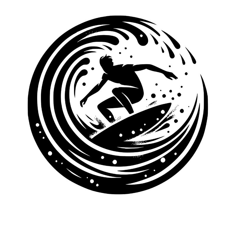 Cool surfer surfing in the wave