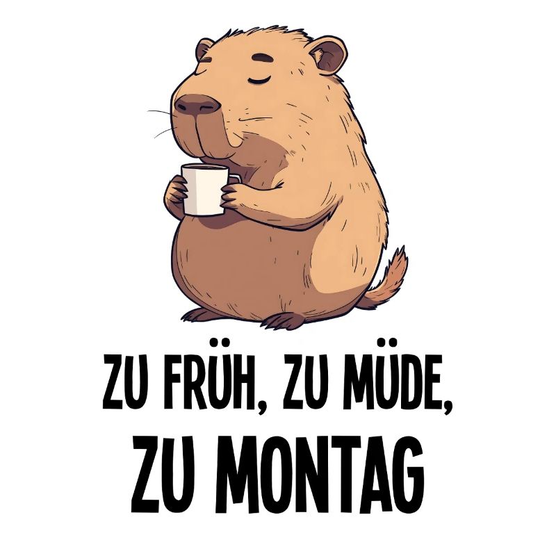Lustiges Capybara Kaffee Morgenmuffel Geschenk